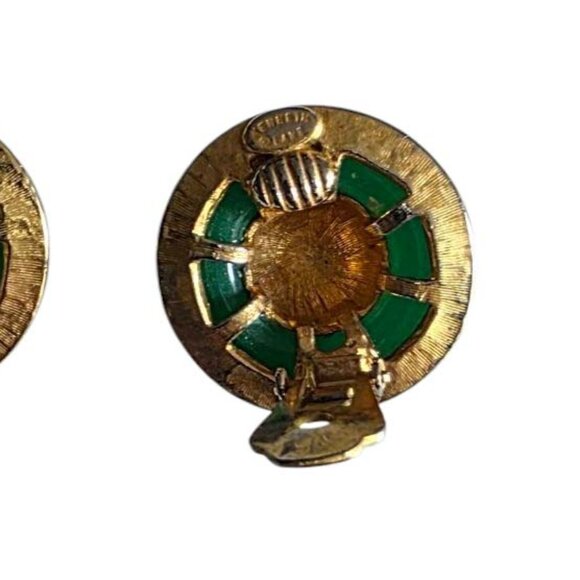 Vintage Kenneth Lane Button Clip-On Earrings - Picture 7 of 7